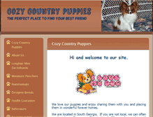 Tablet Screenshot of cozycountrypuppies.com